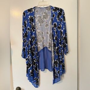 Lane Bryant blue and black open front cardigan 18/20